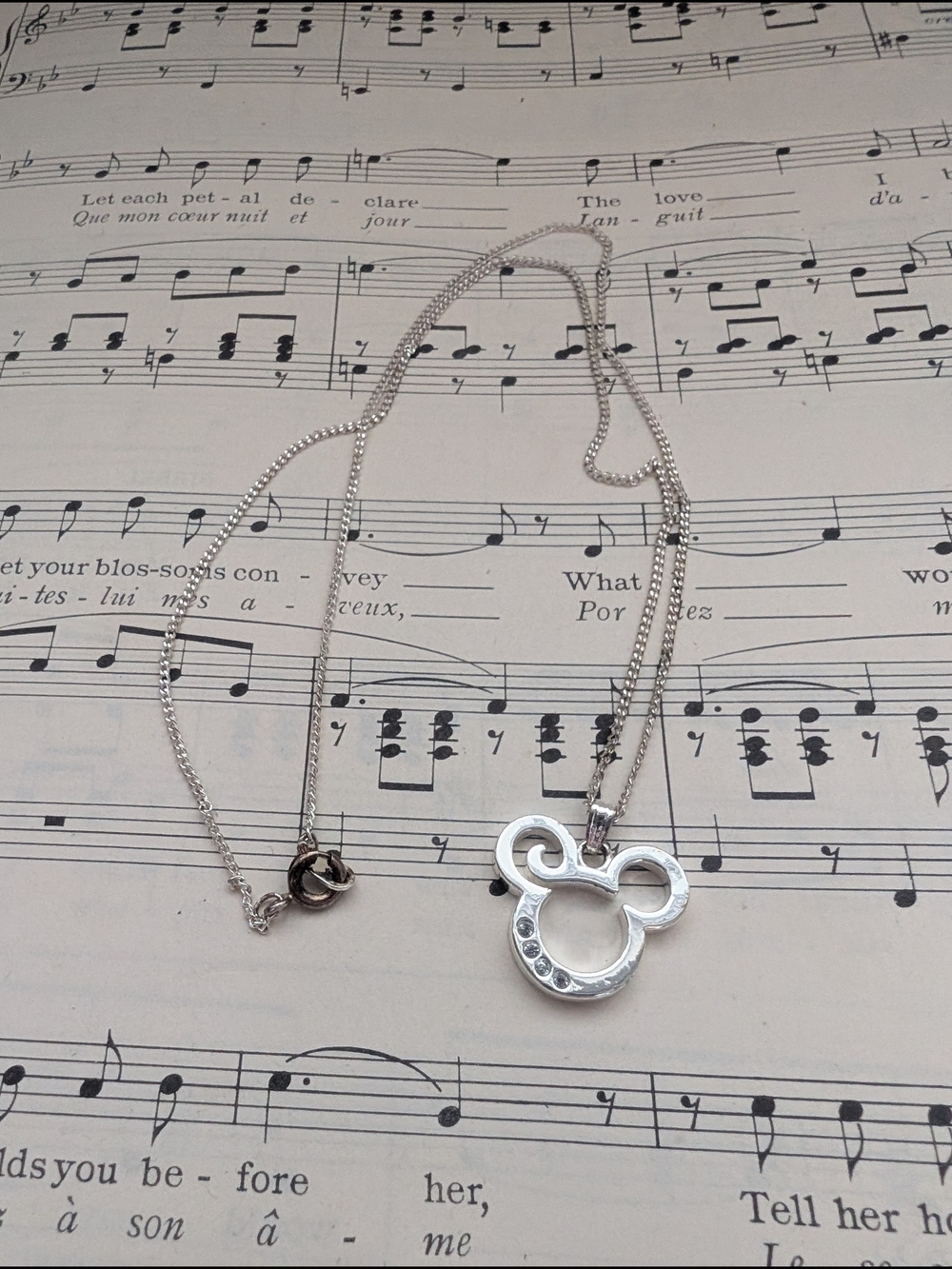 Silver Mouse-Head Pendant Necklace - Women's Jewelry